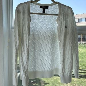 Chase uniform white cardigan